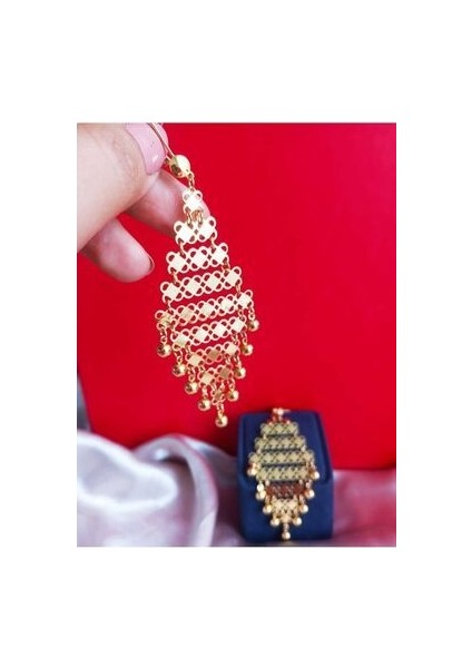 Altın Kaplama Demo Yöresel Bijuteri Elişi Tohumlu Akıtma Küpe modelleri