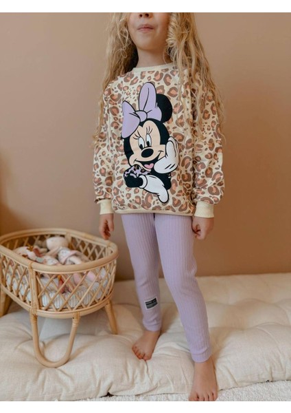 Yigit Butik Leopar Baskılı Taytlı Kız Çocuk Alt Üst Takım fiyatları