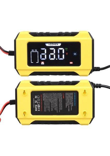 UC-C120501B 12V 6A Sarı LCD Göstergeli Akıllı Akü Şarj Cihazı