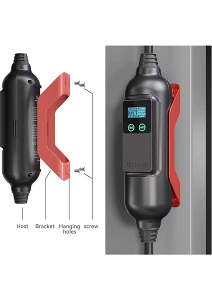 22KW 32 Amper Wifi Bluetooth Aplikasyonlu Elektrikli Araç Şarj Cihazı Type2 Dönüştürücü Hediyeli