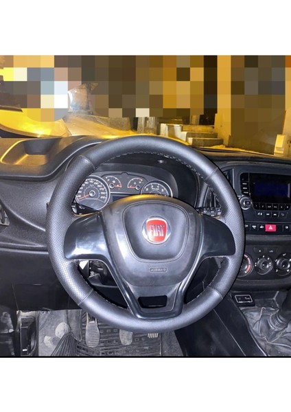 Dikişli Direksiyon Kılıfı Damarlı Noktalı Deri Siyah Dikişli Fıat Doblo Için Hızlı Kargo
