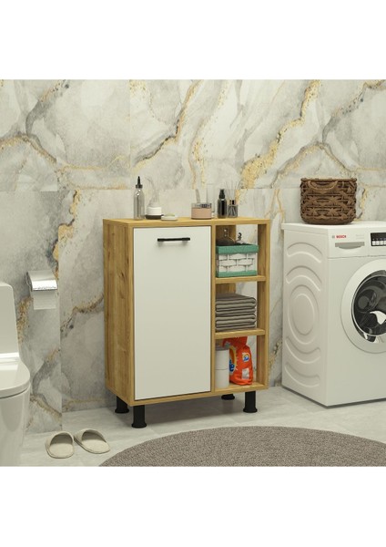 Mobiga Loren Çamaşır Kirli Sepetli Raflı Banyo Dolabı modelleri