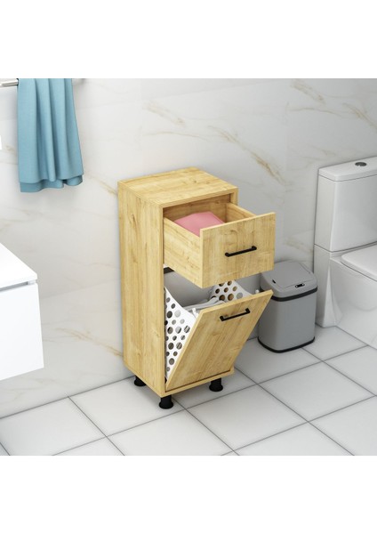 Mobiga Sorty Çamaşır Sepetli Çekmeceli Banyo Dolabı