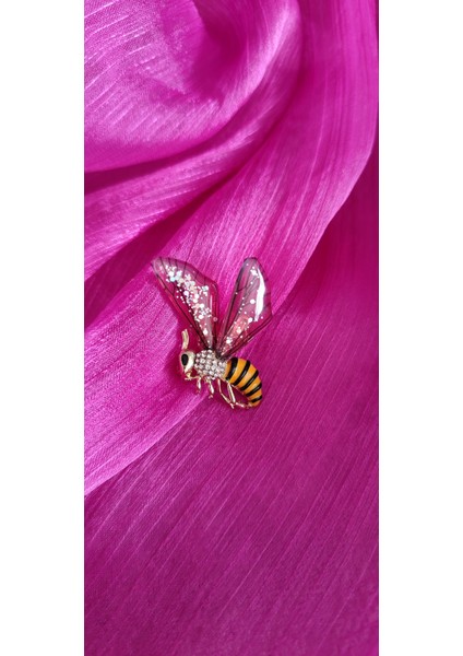 Pembe Kanatlı Arılı Broş modelleri
