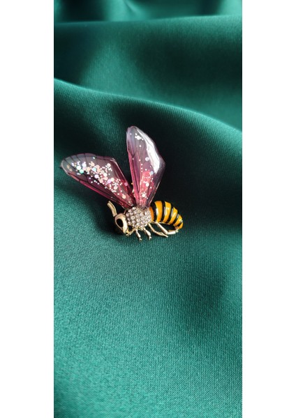 Pembe Kanatlı Arılı Broş fiyatları