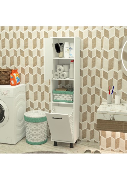 Mobiga Efsa Çamaşır Kirli Sepetli Banyo Dolabı
