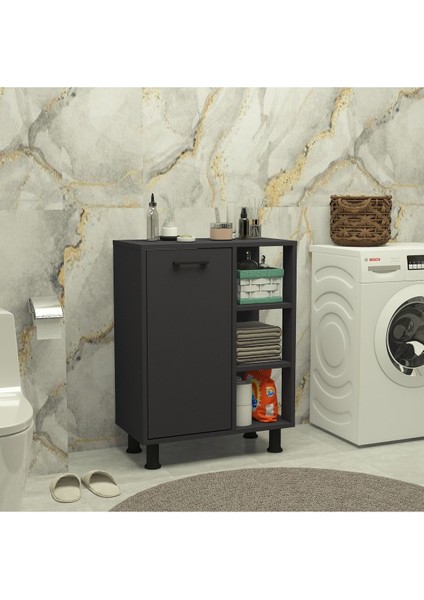 Mobiga Loren Çamaşır Kirli Sepetli Raflı Banyo Dolabı modelleri