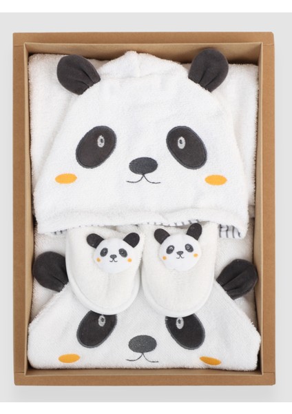Koala Desenli Bambu 0-24 Ay Bebek Bornoz Seti