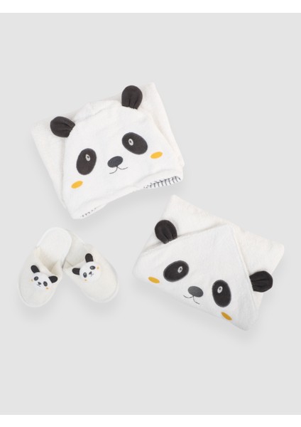 Koala Desenli Bambu 0-24 Ay Bebek Bornoz Seti