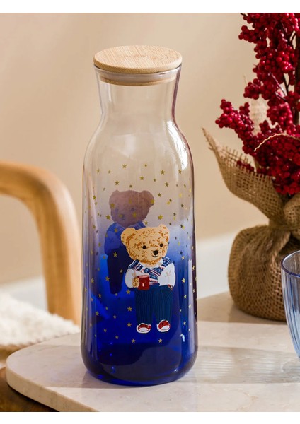 Lcw Home Lacivert Ayıcık Teddy Baskılı Kapaklı Sürahi 1200 ml