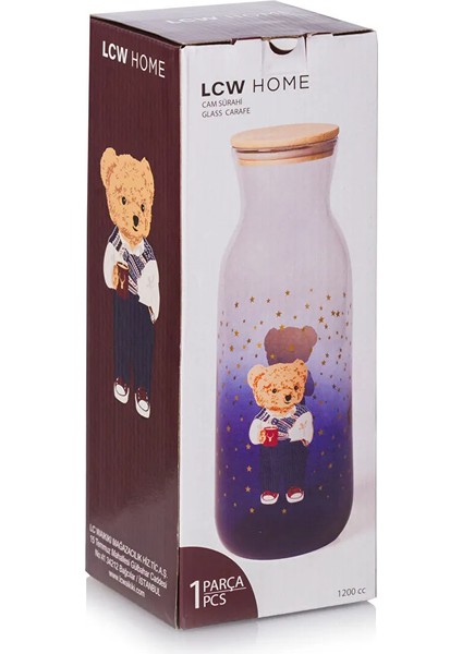 Lcw Home Lacivert Ayıcık Teddy Baskılı Kapaklı Sürahi 1200 ml