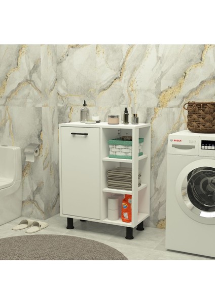 Mobiga Loren Çamaşır Kirli Sepetli Raflı Banyo Dolabı fiyatları