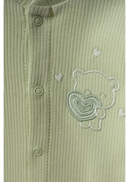 Heart Pattern 5 Parça Yenidoğan Bebek Hastane Çıkışı Zıbın Seti %100 Pamuk