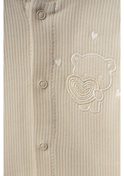 Heart Pattern 5 Parça Yenidoğan Bebek Hastane Çıkışı Zıbın Seti %100 Pamuk