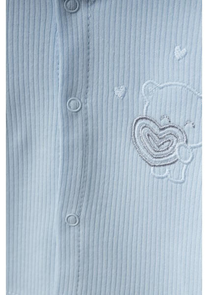 Heart Pattern 5 Parça Yenidoğan Bebek Hastane Çıkışı Zıbın Seti %100 Pamuk