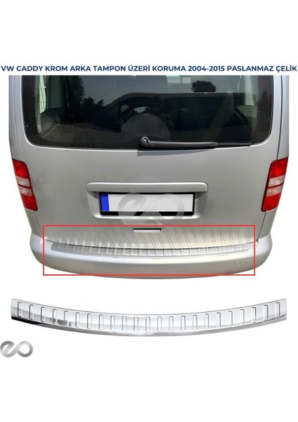 Vw Caddy Krom Arka Tampon Üstü Koruma P.çelik 2004-2015