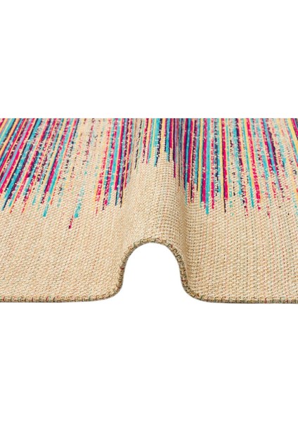 Eko Brooklyn Hasır Görünümlü Kaymaz Renkli Dokuma Modern Kilim BRK02 Renkli