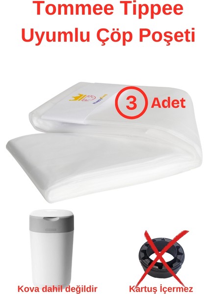 Çöp Kovası İçin 3 Adet Yedek Poşet