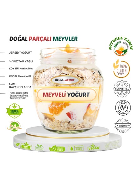 Naturel Meyve Parcalı Yoğurt ( Üzüm- Armut )
