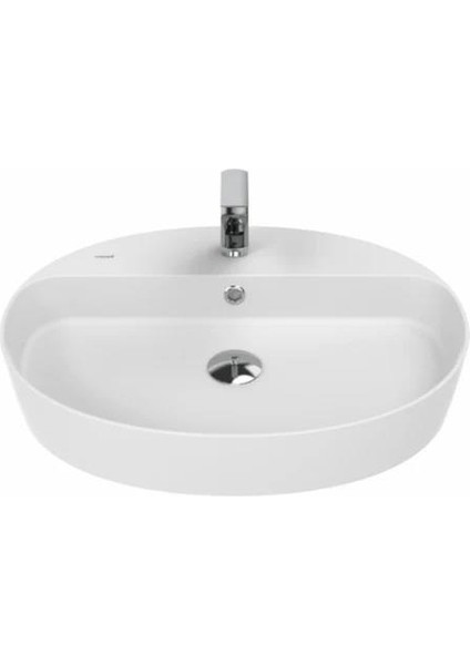 Loop Masa Üstü Oval Ince Lavabo Beyaz 60CM