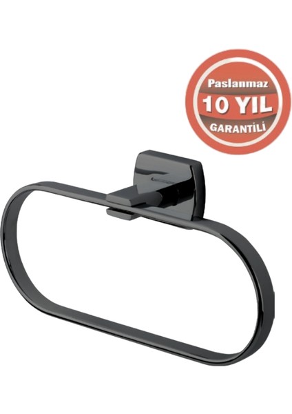 Paslanmaz Pirinç Milano Oval Havluluk Mat Siyah