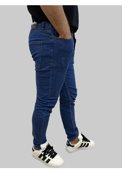 Erkek Dar Paça Tırnaklı Grand Koyu Mavi Kot Pantolon modelleri