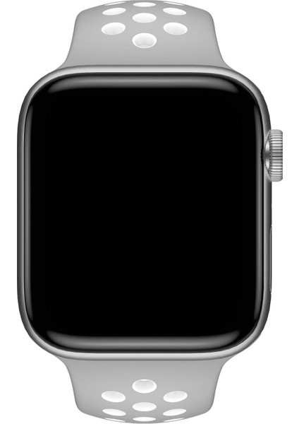 Apple Watch Uyumlu Series 5 38 mm Fileli Kordon Gri-Beyaz