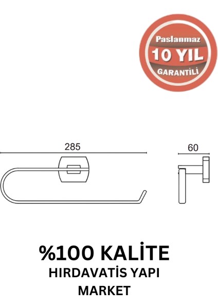 Paslanmaz Pirinç Milano Açık Kağıt Havluluk Mat Siyah