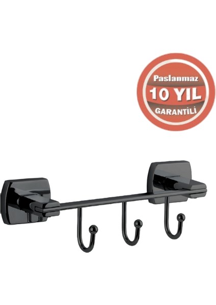 Paslanmaz Pirinç Milano 3’lü Askılık Krom Mat Siyah modelleri