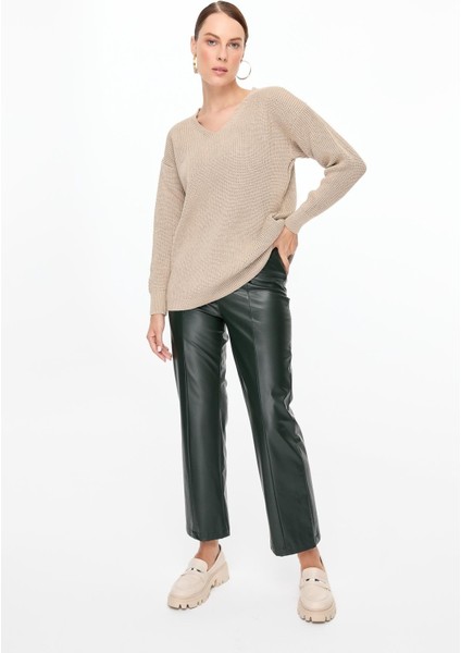 Simli V Yaka Triko Kazak-TAŞ