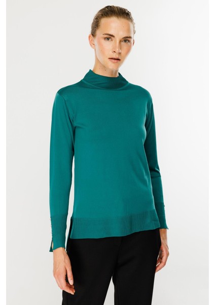 Yarım Balıkçı Basic Triko Kazak-PETROL fiyatları