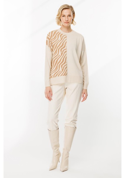 Zebra Kombin Desenli Triko Kazak-TAŞ fiyatları