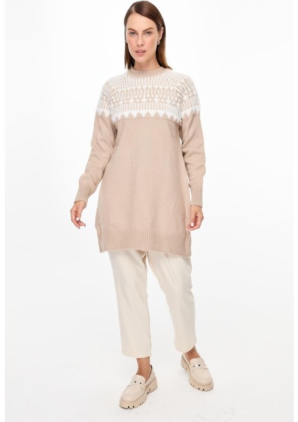 Desen Geçişli Triko Tunik-TAŞ fiyatları