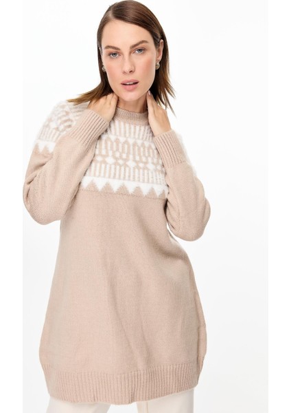 Desen Geçişli Triko Tunik-TAŞ indirimleri