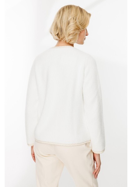 Cep Detaylı Triko Hırka-EKRU indirimleri