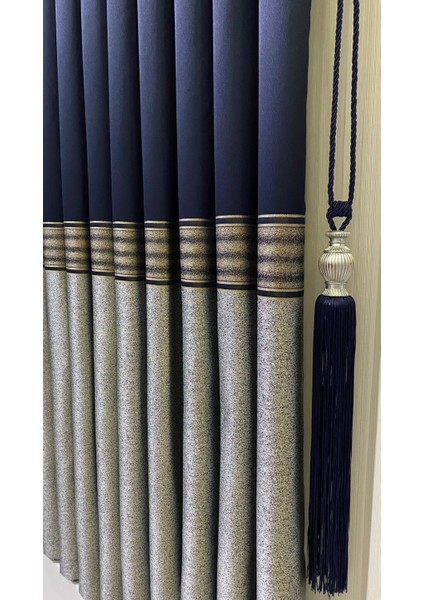 Pano Fon Perde Lacivert Gri (Tek Kanat) fiyatları