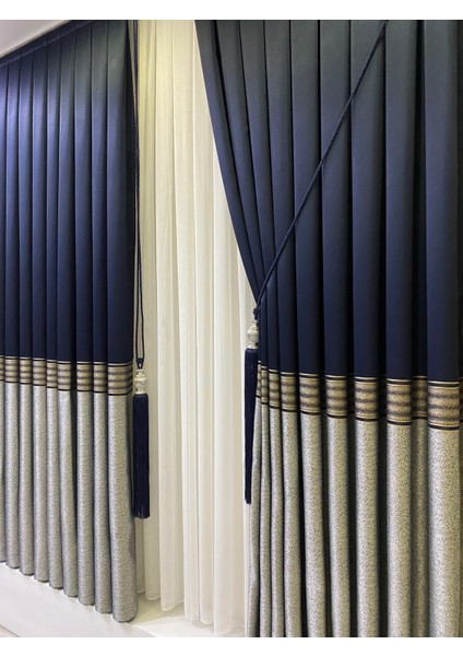 Pano Fon Perde Lacivert Gri (Tek Kanat) indirimleri