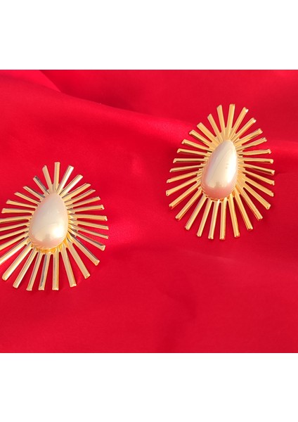 Güneş Model Inci Küpe