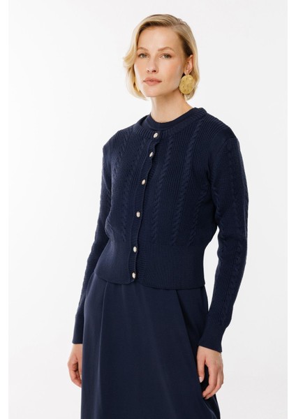 Triko Elbise ve Hırka Ikili Takım-Lacı