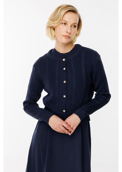 Triko Elbise ve Hırka Ikili Takım-Lacı