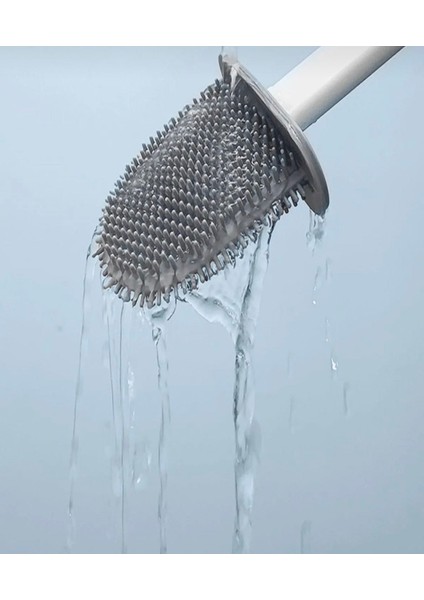 Silikon Tuvalet Fırçası | Bükülebilir Pratik Silikon Wc Klozet Fırçası Banyo Seti