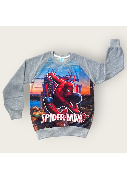 Spiderman Baskılı Erkek Çocuk Sweatshirt