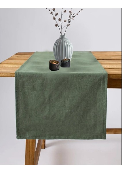 Haki Yeşil Özel Sınıf Keten, Organik, Pamuklu, Servis Örtüsü - Runner modelleri