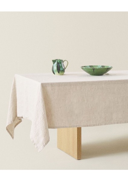 Naturel Keten Masa Örtüsü Çiftlik Evi Tarzı, Keten Vintage, Bohem, Iskandinav Pamuk Naturel Masa Örtüsü modelleri