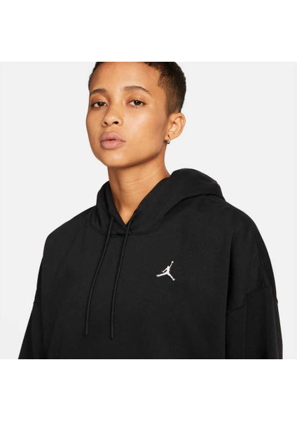 Jordan Essentials Fleece Core Hoodie Kadın Siyah Kapüşonlu Sweatshirt DN4570-010