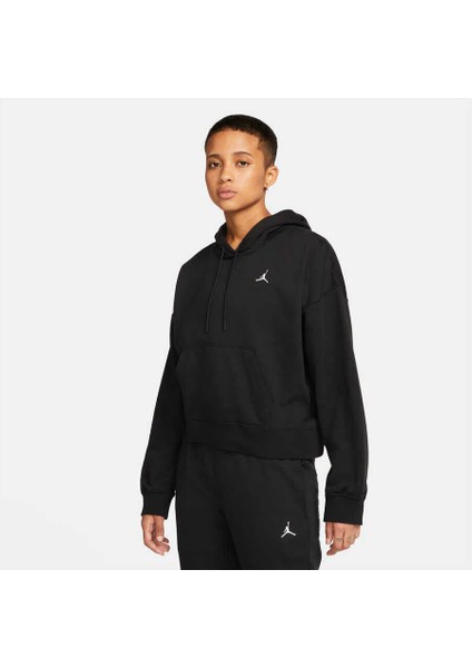 Jordan Essentials Fleece Core Hoodie Kadın Siyah Kapüşonlu Sweatshirt DN4570-010