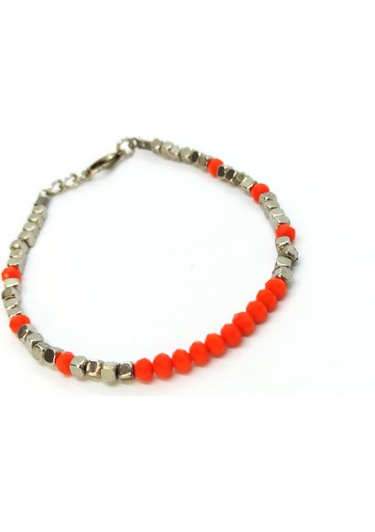 Handmade El Yapımı Turuncu Kristal Taş Detaylı Eskitme Kadın Bileklik fiyatları