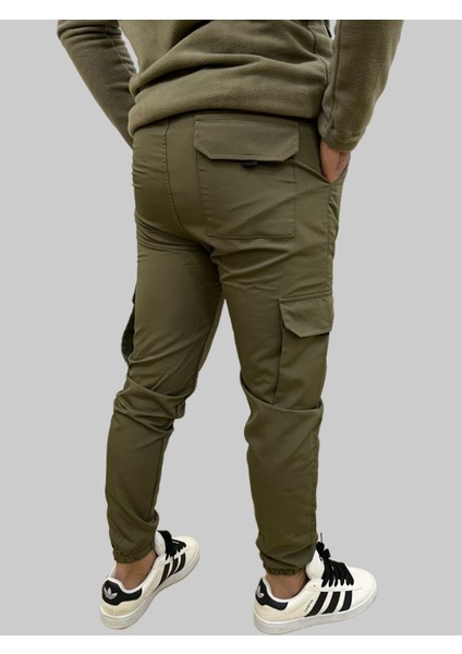 Erkek Taktik Beli Ipli ve Lastikli Haki Kargo Pantolon modelleri