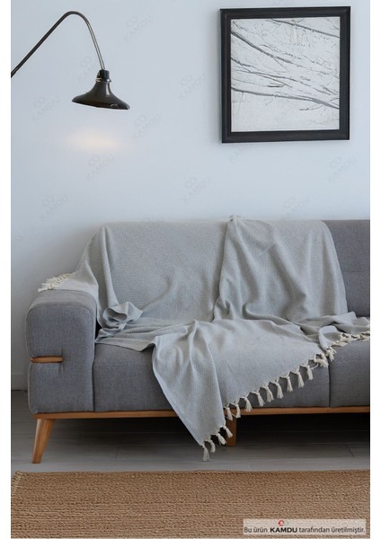 <180 x 300 cm > Kolları Örten Koltuk Örtüsü, Balık Sırtı Desenli, Pamuklu Koltuk Örtüsü