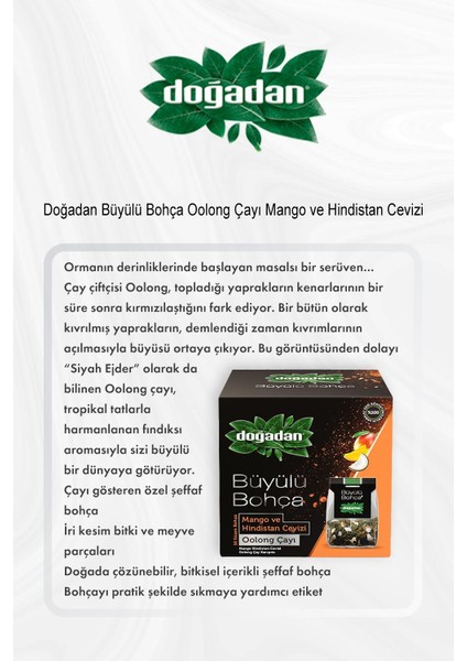 Büyülü Bohça Oolong Çayı Mango ve Hindistan Cevizi 5 Al 4 Öde ve Rosie Pamuk